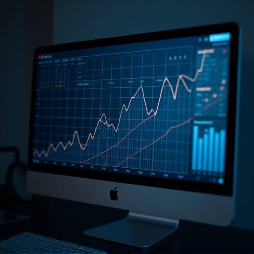 Data visualization graph on a computer screen