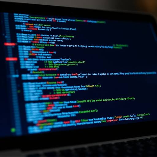 Laptop displaying lines of code
